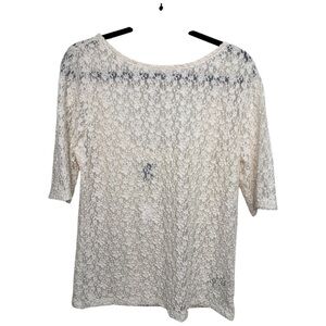 GAP NWT Cream Lace Open Back Top Boho Cottagecore Romantic,  sz Medium Tall
